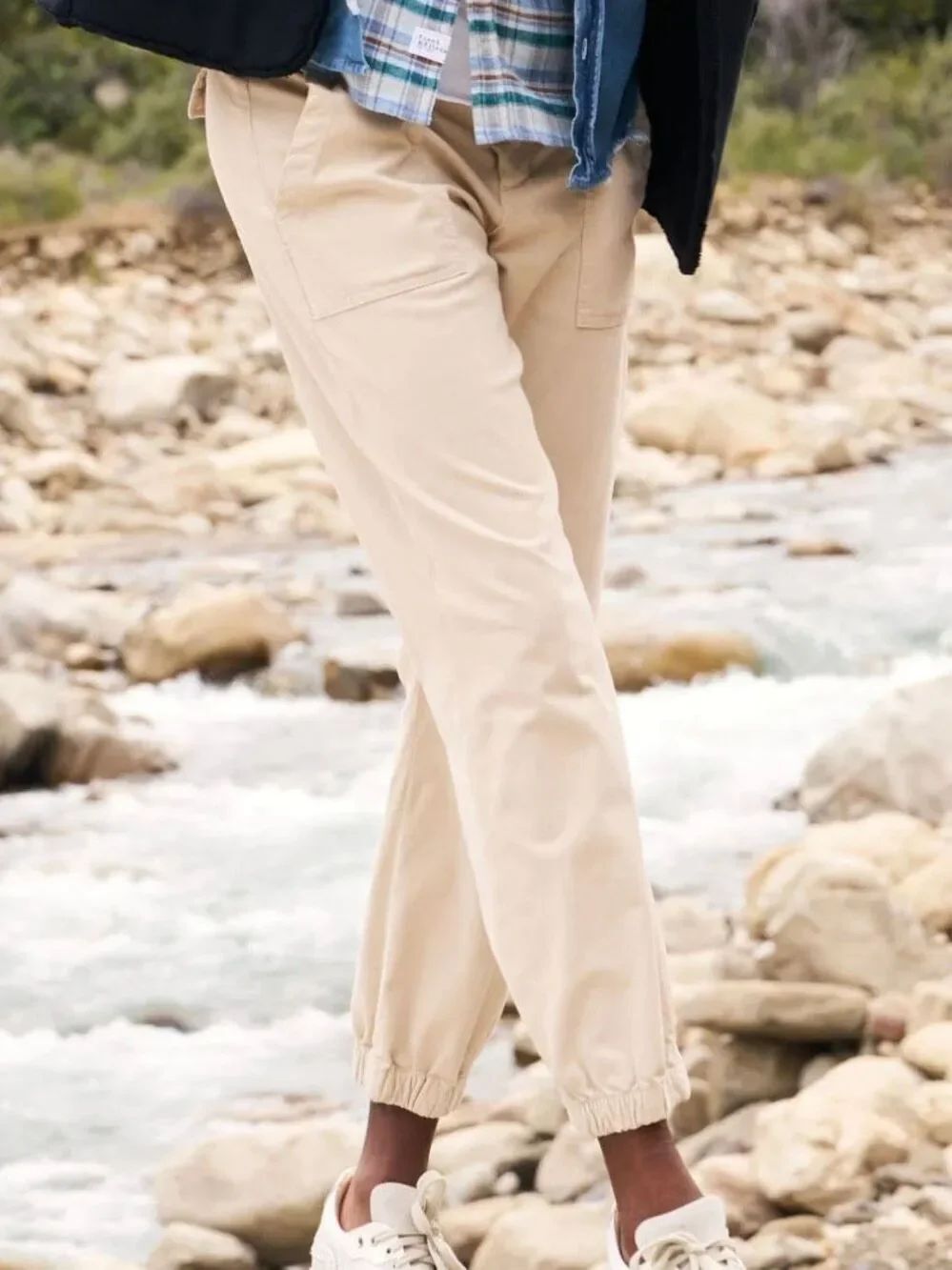 Frank & Eileen Foxrock Khaki Italian Twill Jogger Pants Size 7